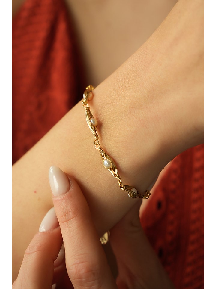 Pierres delicates Vergold. Armkette mit Perlen - onesize