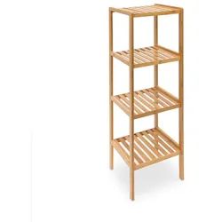 Relaxdays Badregal Bambus mit 4 Ablagen Hellbraun