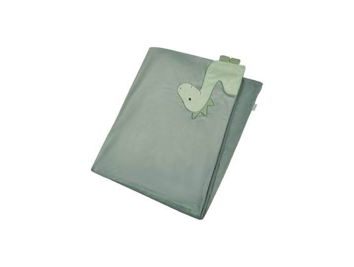Sterntaler Babydecke Dino Rexi - Schmusedecke beidseitig verwendbar mit niedlicher Applikation - weiche Kuscheldecke Baby aus feinem Boa und Jersey - Kinder Decke, mattgrün