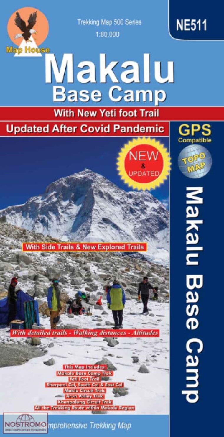Carte de trekking - Camp de base du Makalu : Vallée d'Arun, Tumlingtar, Khadbari, Num, Makalu BC (NE511)   Himalayan MapHouse