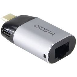 Dicota USB-C® Adapter [1x USB-C® Stecker - 1x RJ45-Buchse] Mini 0 mm mit Ladebuchse D32048