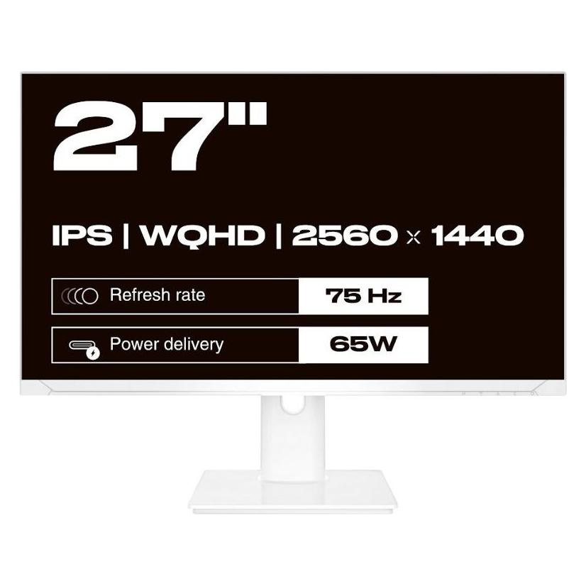 Japannext 68,5cm JN-IPS270WQHD75F-C65W-HSP-W HDMI/DP WQHD (2560 x 1440 Pixel, 27") (JN-IPS270WQHD75F-C65W-HSP-W)