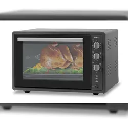 SOGO Elektrischer Ofen 70L 1840W Grau‐Schwarz mit 6 Garfunktionen und Doppelglastür für Gleichmäßige Wärmeverteilung