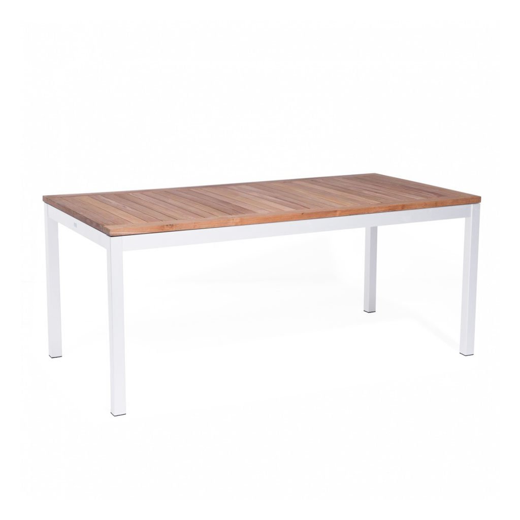 Jan Kurtz Quadrat Tisch 180 x 90cm (Teak massiv, alu eloxiert) Teak massiv | alu eloxiert 492289+492288
