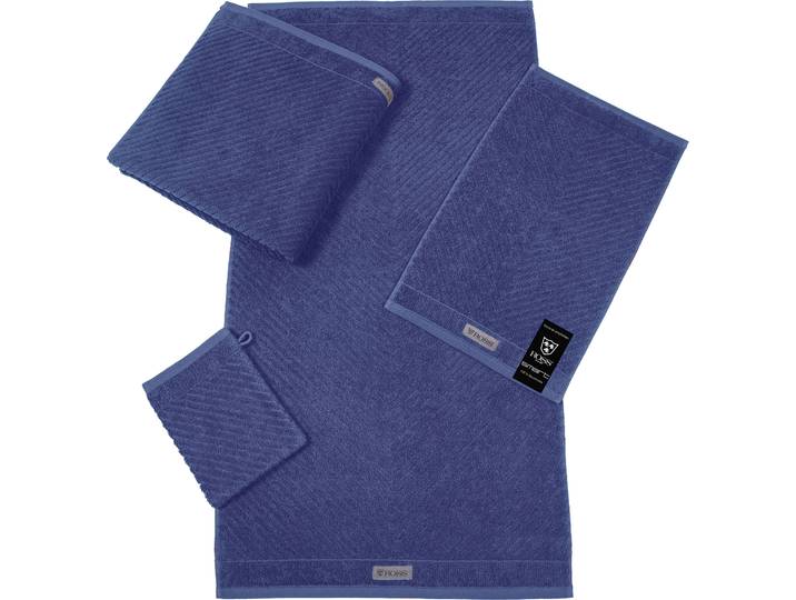 Handtuch ROSS Smart , blau (royalblau), B:50cm L:100cm, Frottier, Obermaterial: 100% Baumwolle, Handtücher, Handtuch, Uni-Rippe mit Velourslabel