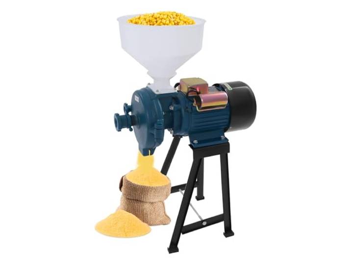 2200W Elektrische Getreidemühle mit Trichter, Kornmühle Mühle für Mais Reis Weizen Kaffeebohnen, Mahlgrad einstellbar, 1400 U/min, Profi Kornschleifer Trockenmühle für Gewerbe & Haushalt