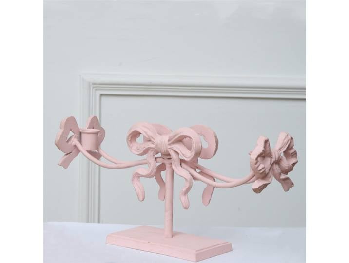 Chandelier en métal Bowknot, bougeoir de bureau rétro, décoration de table à manger, artisanat, accessoires de photographie de mariage