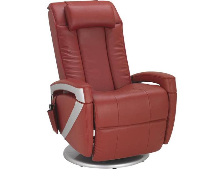 Cantus Massagesessel, Rot, Leder, Kombination Echtleder/Lederlook, 102x70x77 cm, Massagefunktion, Wohnzimmer, Sessel, Massagesessel