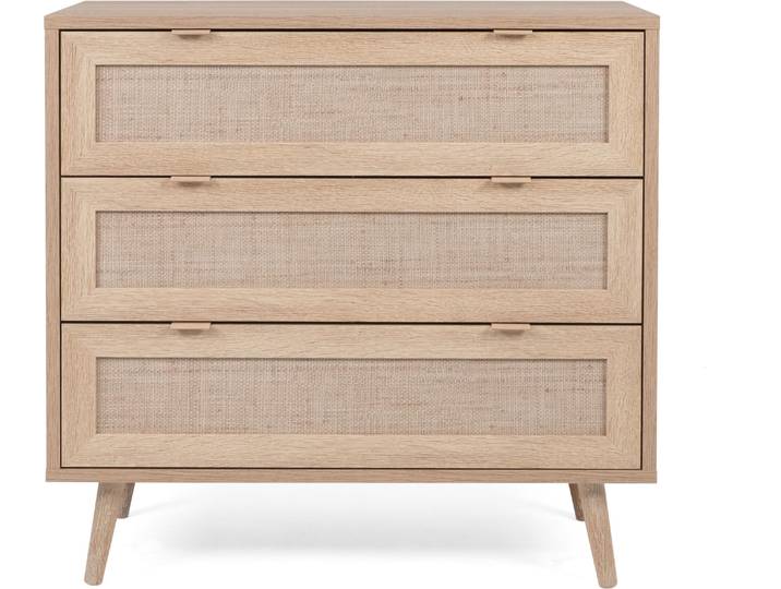 CALICOSY - Commode 3 Tiroirs L80 cm - Impression Rotin - BALI