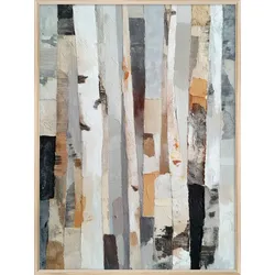 EUROART Wandbild 90 x 120 cm Birch Collage III Kunststoff Grau