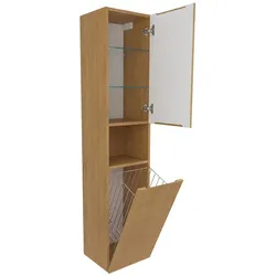 Hoher Badezimmerschrank SAT Evolution 36x165x32 cm Eiche honigmatt SATEVOV36DMK