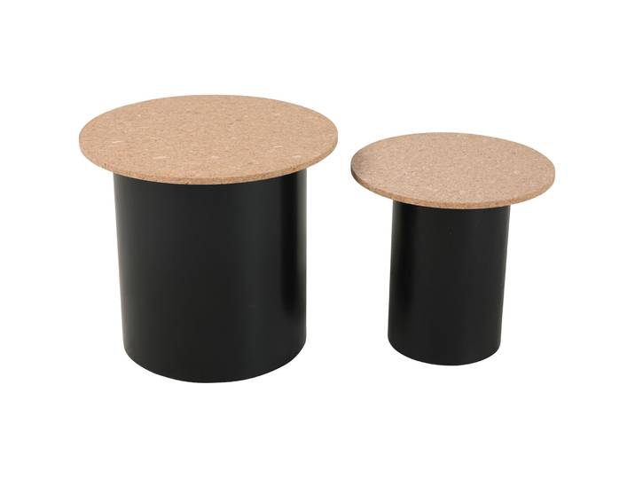 Beistelltisch Ruggero natur/schwarz MDF B 50 H 45 cm - Beistelltisch