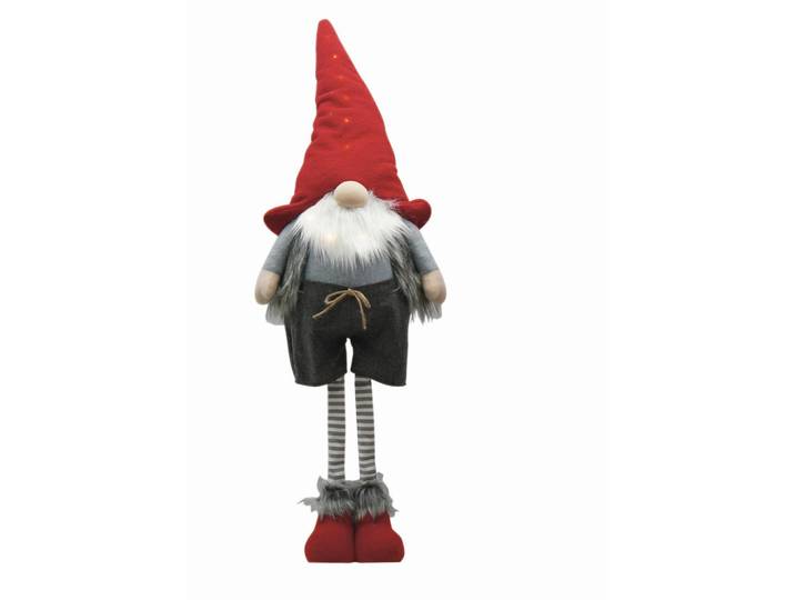 X-Mas Wichtel, Rot, Weiß, Hellgrau, Dunkelgrau, Metall, Kunststoff, Keramik, Uni, Gnom, 38x125x21 cm, zum Stellen, handgemacht, LED-Beleuchtung, Dekoration, Weihnachtsdekoration, Winterdeko, Weihnachtsfiguren