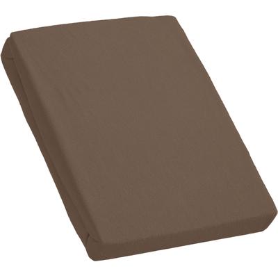 Spannbettlaken KUM "Frottee Spannbetttuch", braun (dunkelbraun), L:200cm, Frottee, Obermaterial: 100% Polyester, Bettlaken, Spannbettlaken, bis ca. 30 cm Matratzenhöhe, weich & kuschelig
