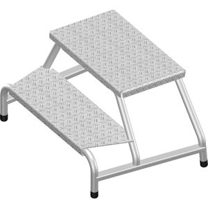 Layher Montagetritt 1075, bis 200kg, 2 Stufen, 80 x 40 x 53cm