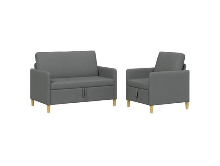 Todiikf Couch Set mit Stauraum 2-teilig Polstersofa Dunkelgrau Kompaktes 2-teiliges Sofa Set mit integriertem Sitzstauraum, ideal fuer kleine Wohnzimmer und flexible Sitzbereiche.
