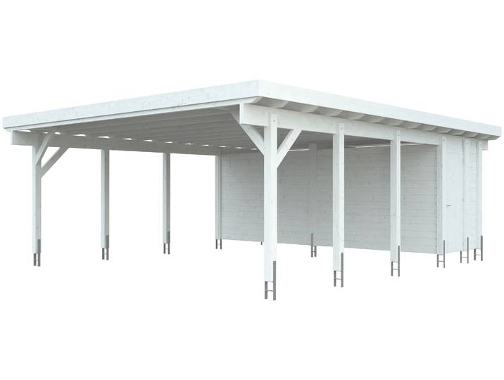Carport-Geräteraum KIEHN-HOLZ, weiß, Holzwerkstoff, Gerätehäuser, Carport-Geräteraum, nur für Carport KH 330/331, versch. Farben