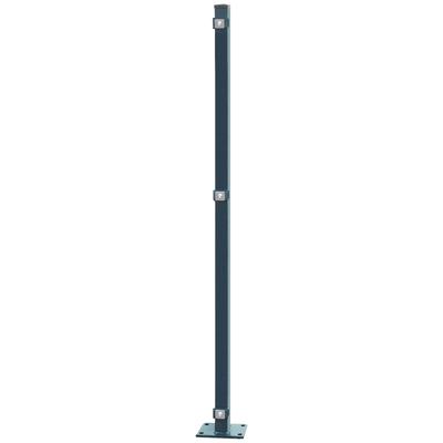 Zaunpfosten ARVOTEC "EASY 140", grau (anthrazit), H:149cm, Edelstahl, Kunststoff, Zaunpfosten, 6x4x149 cm für Mattenhöhe 140 cm, zum Aufschrauben