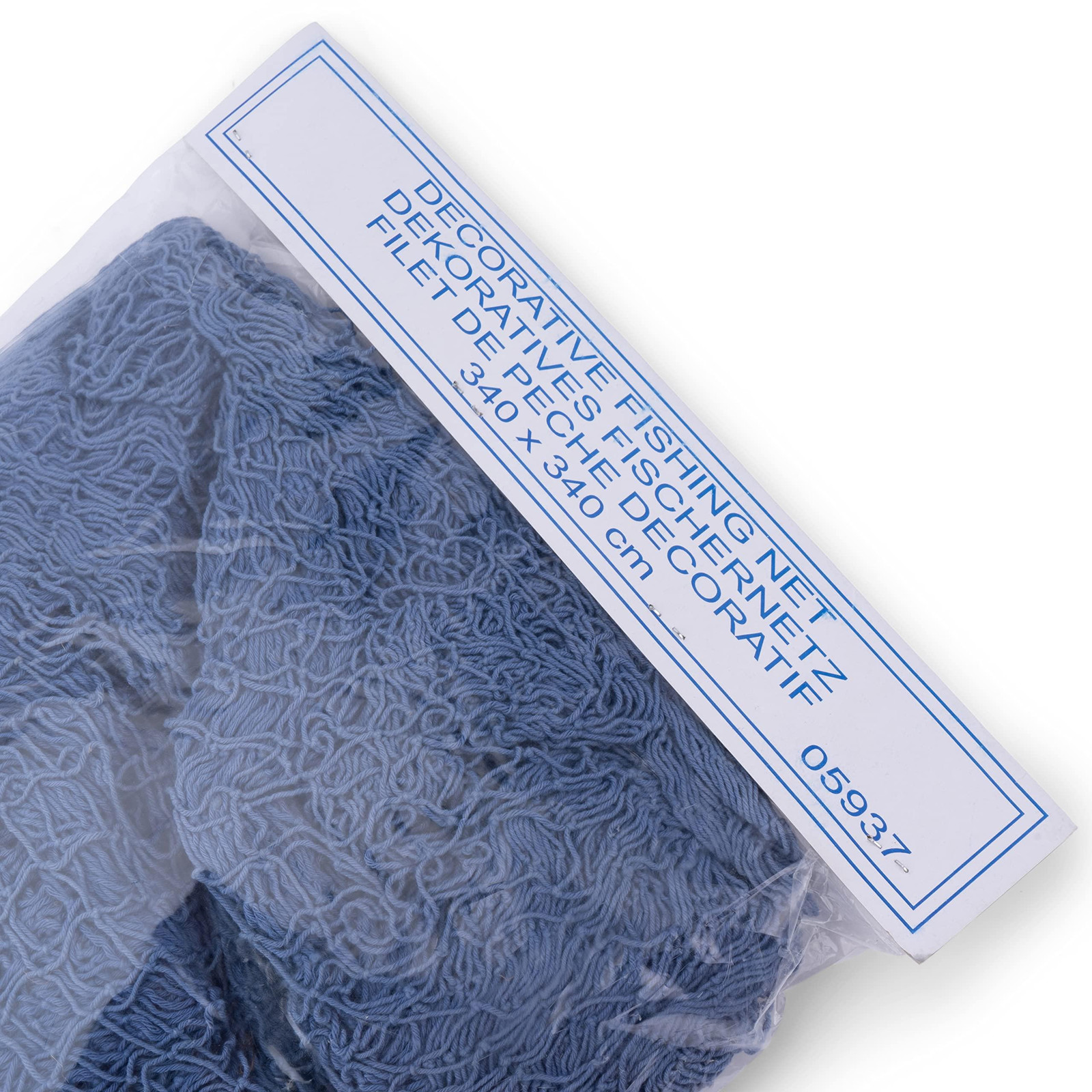 Selius Decoratief Visnet Blauw met Drijvers - 100% Katoen - 340 x 340 cm
