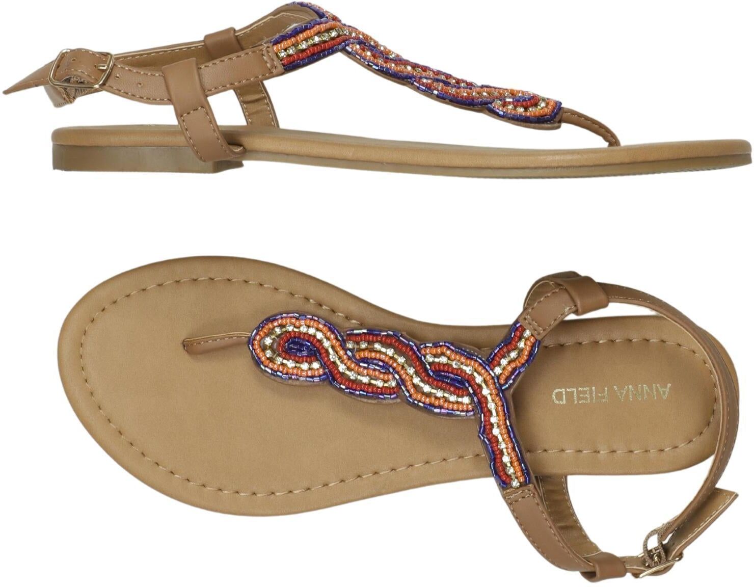 Anna Field Damen Sandalen, Braun, Gr. EU 38, Kunstleder - Second Hand