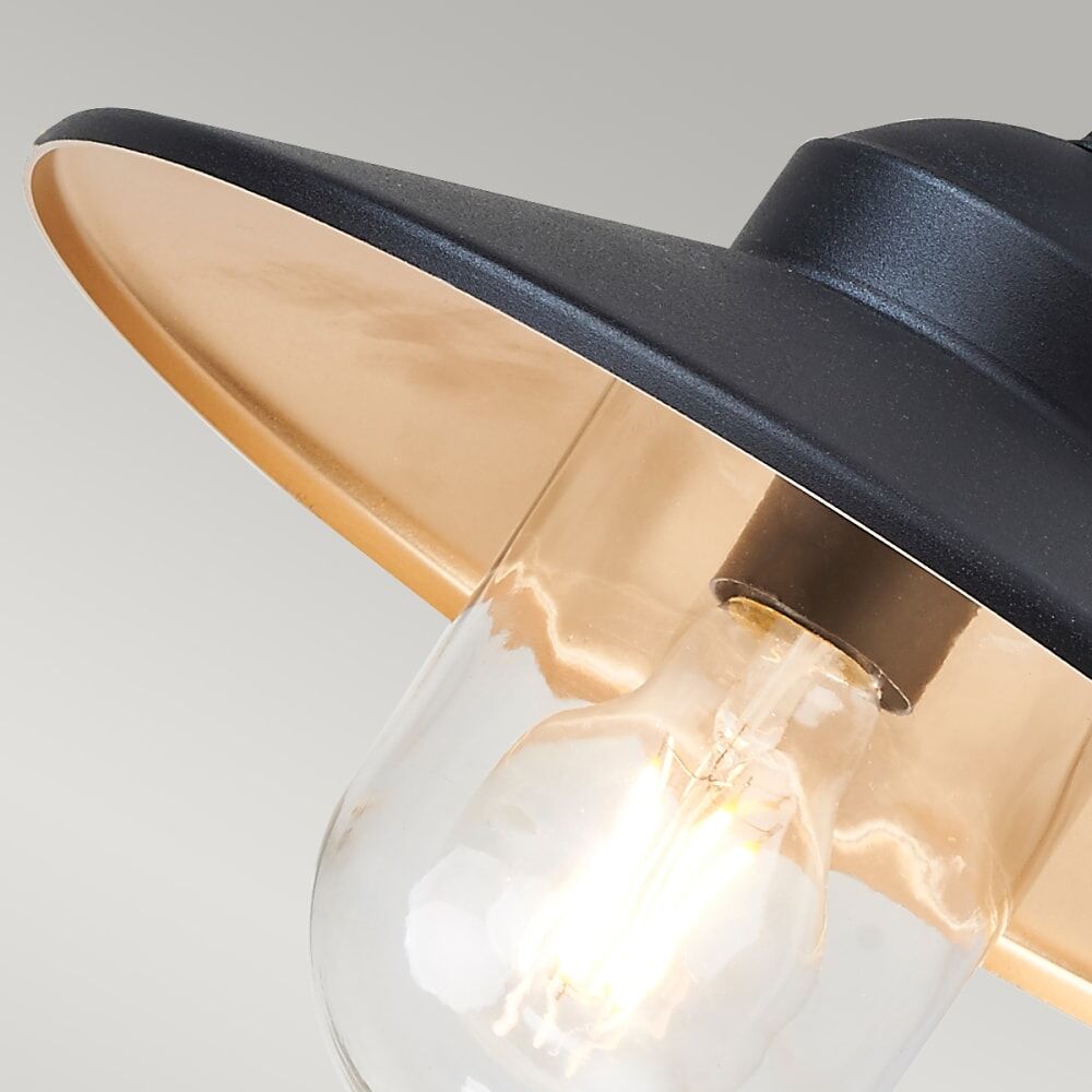 ELSTEAD LIGHTING Applique à detecteur de mouvement, Acier inox, Noir et Or Doré 42x26x28cm
