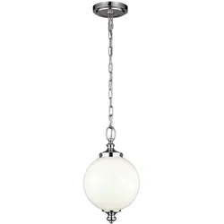 Pendellampe Deckenleuchte Hängelampe Esszimmerlampe Stahl Glas Nickel D 21,6cm