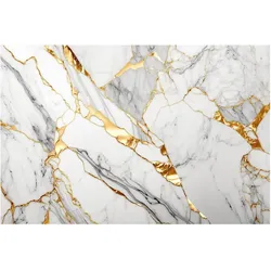 FOTOTAPETE Weißer Marmor mit Goldeffekt 336/225 cm