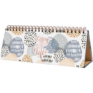 Sigel Tischkalender JP101, Jolie Apricot Inspiration, quer, 1 Woche = 2 Seiten, 30 x 11,4 cm, immerwährend