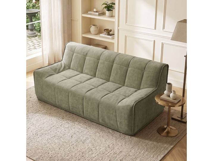 Wahson Canapé Compressé Moderne Comfortable Canapé 2 Places en Chenille 180cm Vert