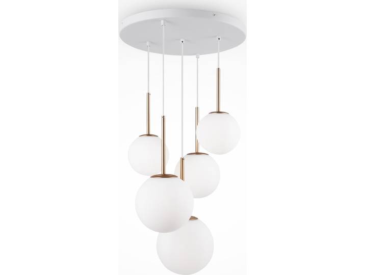 Suspension\, métal verre\, or blanc\, D 58 cm