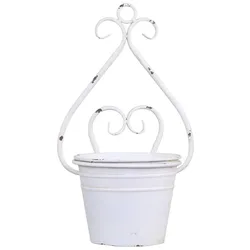 Chic Antique Übertopf als Wandbehang, H34/L20/B17 cm, antik creme