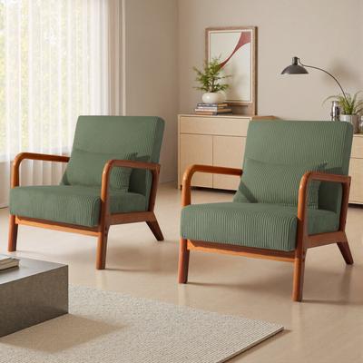 DREAMSIDEA Set of 2 Mid-Century Upholstered Accent Chair with Cushion