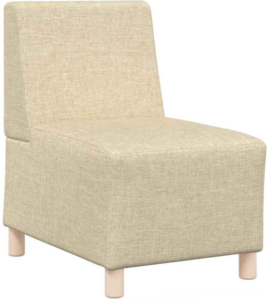 vidaXL Unité de Sofa Modulaire Sans Accoudoirs 3 pc Crème tissu