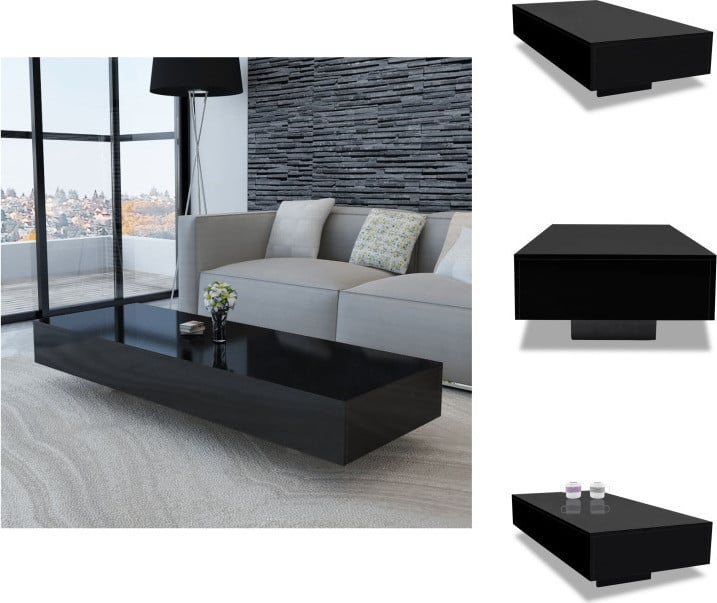 vidaXL Salontafel in hoogglans zwart
