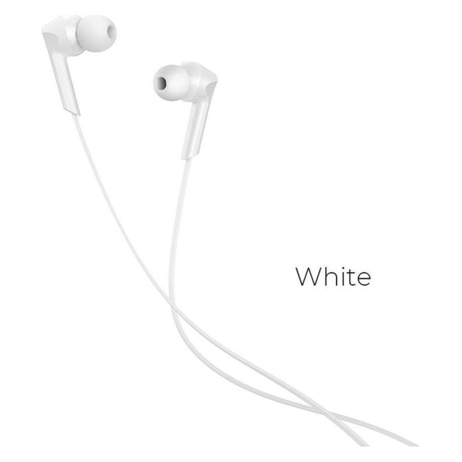 Hoco Wired headphones wire earphones Jack 3,5 mm with microphone M72 white (Kabelgebunden) (37681290)