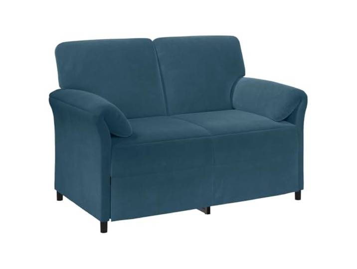 Favemtsl 2-Sitzer Sofa Samt Couch Polstersofa Blau 138x83x95 cm Samtweiches 2-Sitzer Polstermöbel mit stabilem Metallgestell für Wohnzimmer und Schlafzimmer, hohe Belastbarkeit.