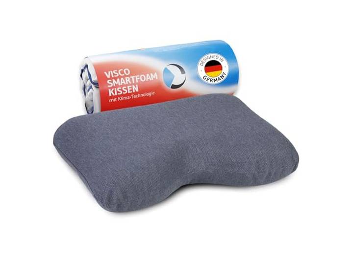 Seitenschläferkissen GIANFAR QuickDry Ergonomisches Nacken-Kissen für Seitenschläfer Hochwertiger Memory-Foam HWS Visco-Kopfkissen Schnelltrocknender Klima-Bezug 55x40x12/10 cm