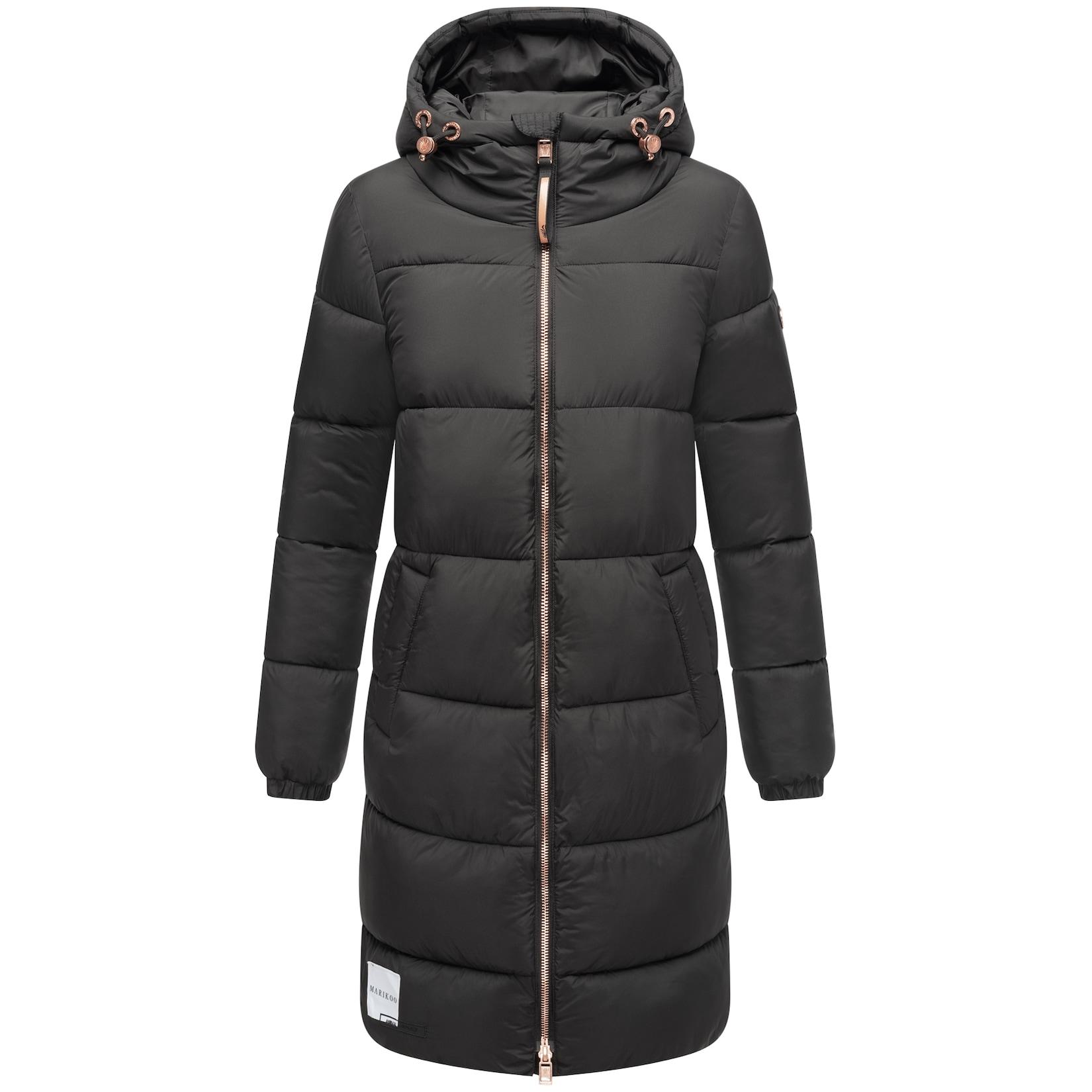 MARIKOO Damen Winter Steppmantel Stepp Jacke Mantel Parka warm mit Kapuze Nomadiaa