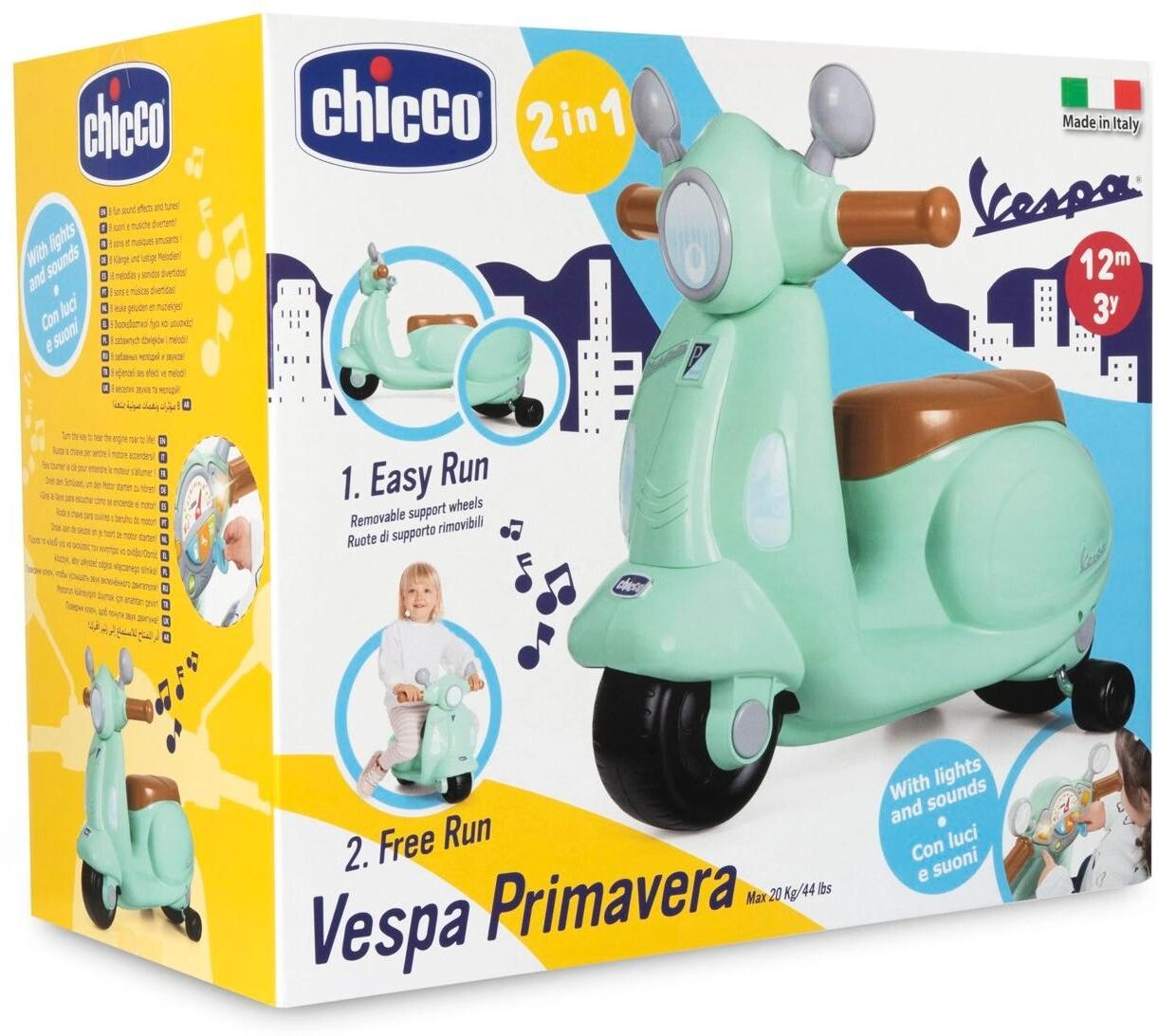 Lauflernwagen CHICCO "Vespa Primavera", Kinder, bunt (mehrfarbig), Lauflernhilfen Lauflernwagen mehrfarbig Einheitsgröße