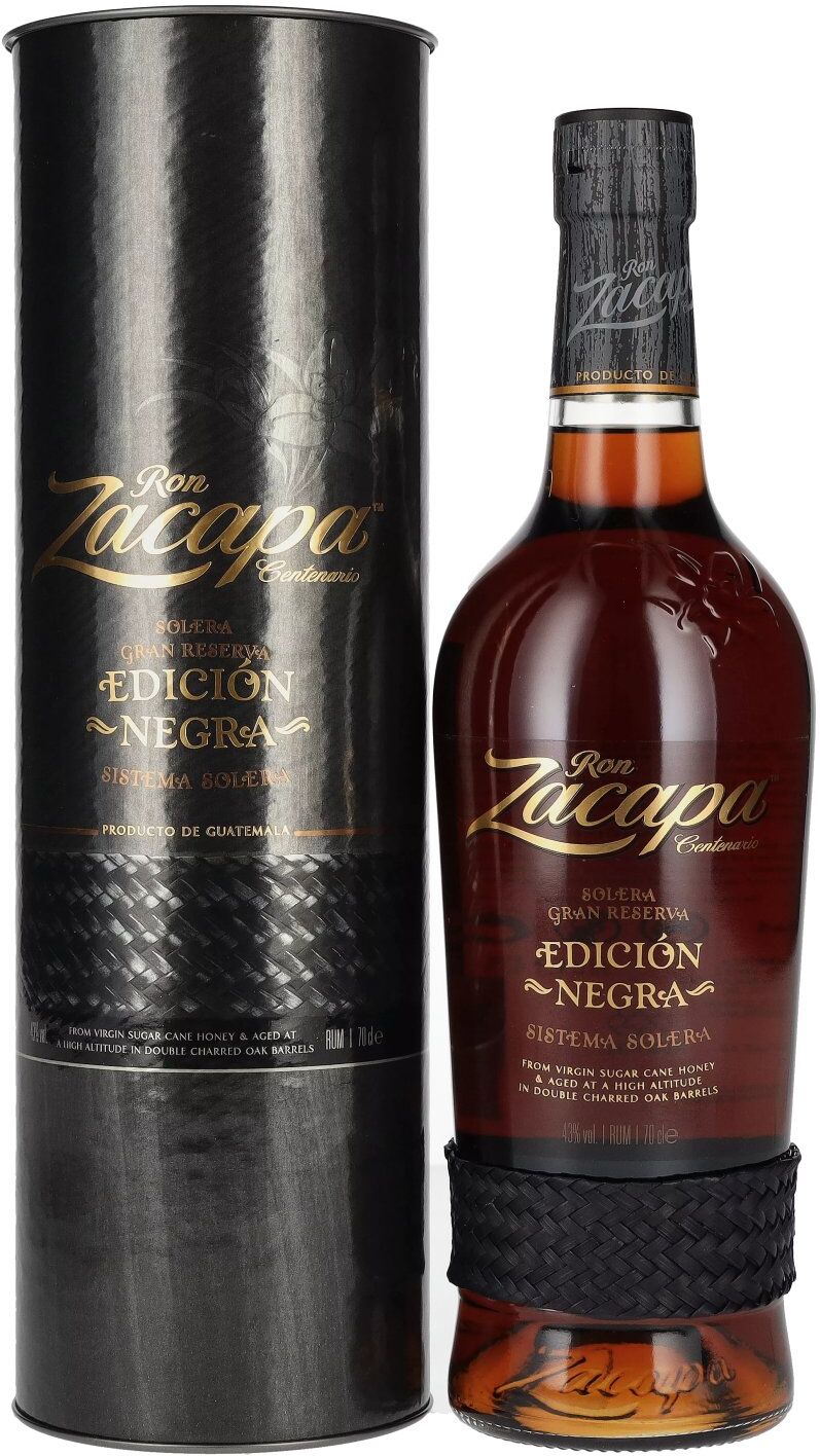 Ron Zacapa Centenario EDICIÓN NEGRA Sistema Solera Gran Reserva 43% Vol. 0,7l in Geschenkbox