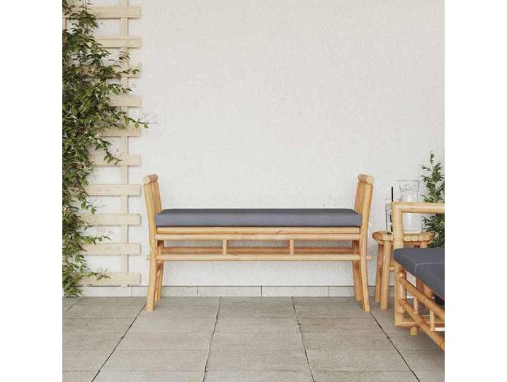 （Marron）Banc de jardin Banquette de Jardin - avec - MODERNE Banc de jardin avec coussin Marron 110x38x65cm Bambou 97192