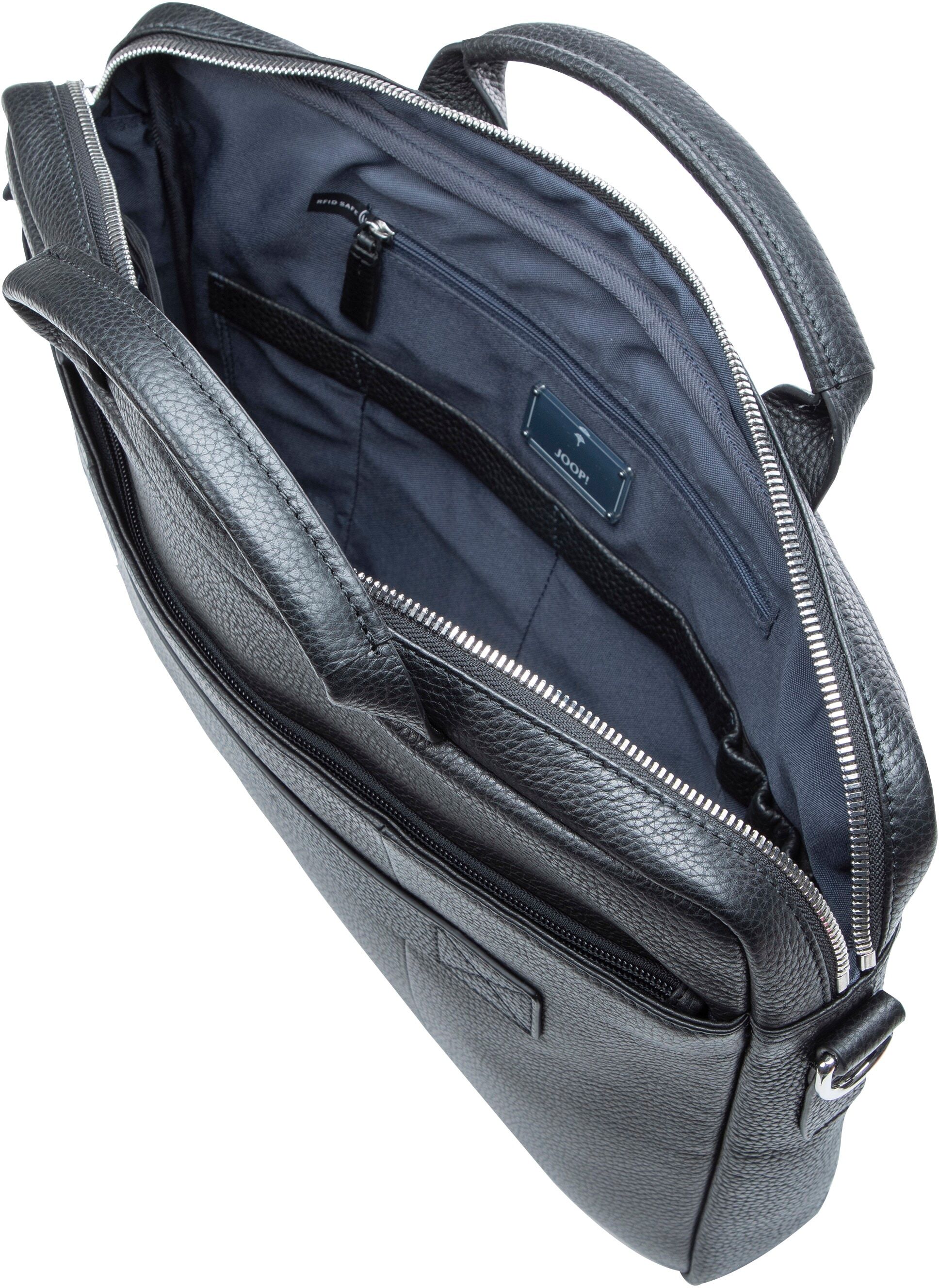 Joop! Messenger Bag JOOP "cardona pandion briefbag shz1", Herren, Gr. B/H/T: 39cm x 28cm x 7cm, schwarz, Leder, Taschen Messenger Bag, Arbeitstasche Businesstasche Umhängetasche schwarz B/H/T: 39cm x 28cm x 7cm
