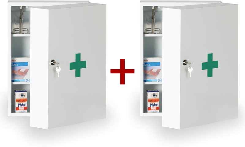 B2B Partner Verbandskasten aus Metall 1+1 GRATIS, 45 x 32 x 19 cm