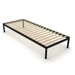 Bettgestell BED ALU 80x200 Metall Holzlatten Modern SCHWARZ