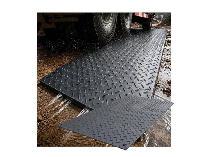 Tragfähige HDPE-Matten Für Raupenbaggerausrüstung Polyethylen, Steckverbindung, temporäre Fahrbahn, rutschfest(244x122cm/8x4ft-8mm)