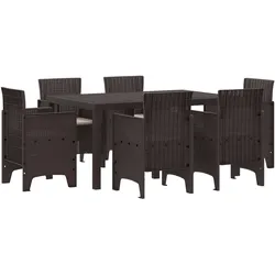 vidaXL Garten Essset 7 pcs Braun PE-Rattan