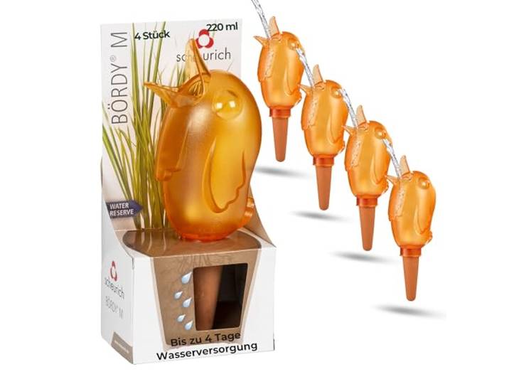 Scheurich Set van 4 irrigatieballen 220ml oranje waterdispenser Bördy M (oranje) waterreservoir