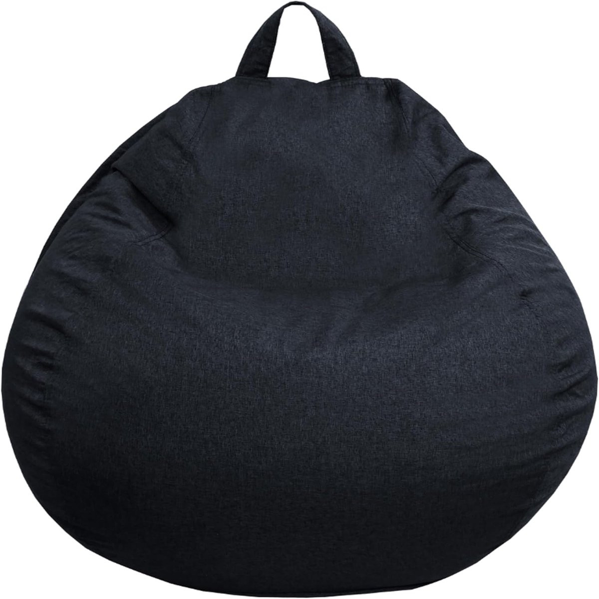 Zwarte Zitzak Stoel - Zitkussen Pouf met Afneembare Hoes - 80 x 70 cm