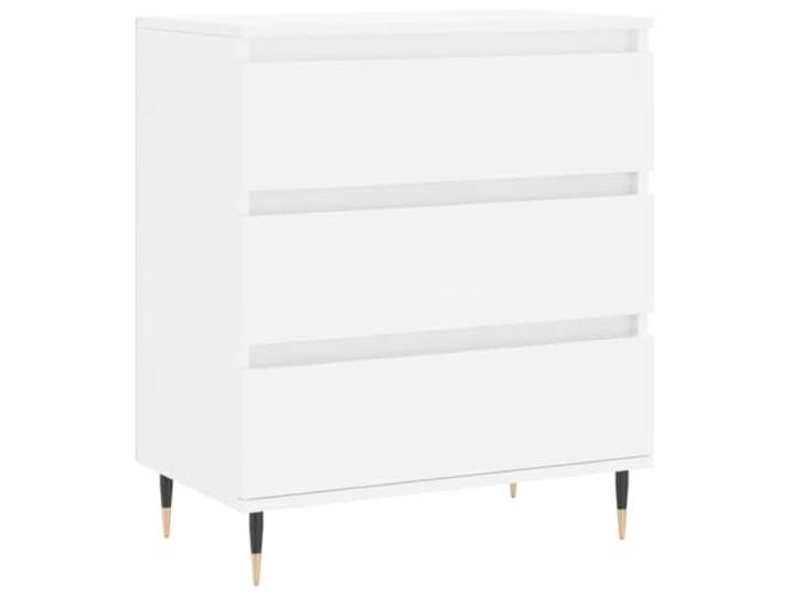 KGFHERENB Sideboard Weiß 60x35x70 cm Kommode mit Eisenbeinen Kompakter Beistellschrank für Wohnzimmer und Schlafzimmer, bietet viel Stauraum und stabile Eisenfüße.