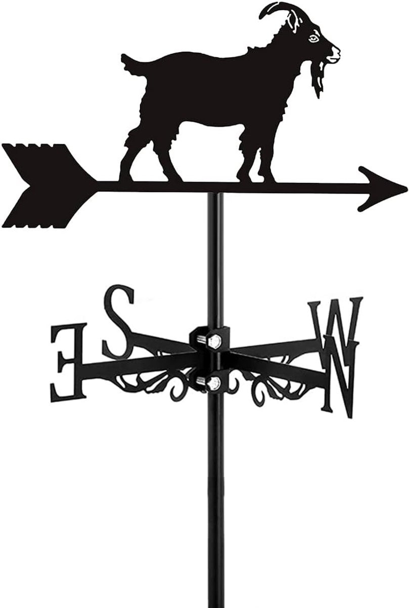 Zwarte metalen windvaan met dierlijke decoratie voor buiten, 50 x 35 cm